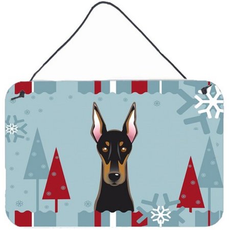 CAROLINES TREASURES Winter Holiday Doberman Wall and Door Hanging Prints BB1741DS812